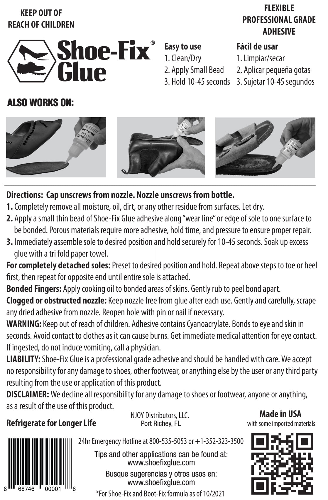 Shoe-Fix Glue Professional Grade - Easy to Use Glue, Flexible Bond