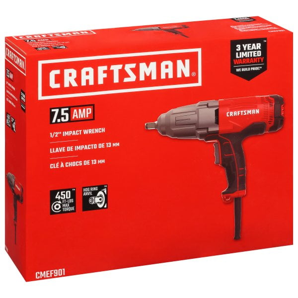 Craftsman 1/2 in. Square Corded Impact Wrench Kit 7.5 amps 2700 ipm 450