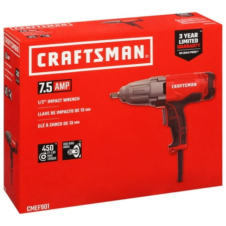 UPC: 0885911620925 | Craftsman 1/2 in. Square Corded Impact Wrench Kit 7.5 amps 2700 ipm 450 ft./lbs. Red