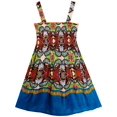 thumbnail image 2 of Girls Dress Sleeveless Halter Traditional Painting Carving Style 10 Years, 2 of 4