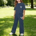 thumbnail image 5 of FSYBOA Girls Casual Outfit Sets, Summer 2 Piece Vacation Fashion Kids Clothing Set Navy Size 14-15T, 5 of 5
