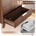 thumbnail image 6 of Ktaxon Fluted Large 5 Drawer Dresser Solid Wood Chest of Drawers with Soft Close Slides Storage Cabinet for Bedroom Living Room Entryway Walnut, 6 of 7