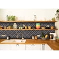 thumbnail image 2 of Mi Alma Removable Vinyl Floral Dark Gray Backsplash Tile Stickers, 24pcs, 2 of 9
