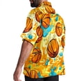 thumbnail image 3 of Basketball Men's Short Sleeve Printed Button Down Beach Shirt Casual Summer Unisex Tops with Spread Collar, 3 of 6