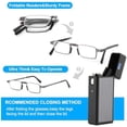 thumbnail image 4 of 2 Pack Upgraded Durable Ultra Thin and Lightweight Folding Reading Glasses for Men Women, Blue Light Blocking Compact Computer Foldable Readers, Pocket Portable Sturdy Frame Black & Blue 2.0x, 4 of 9