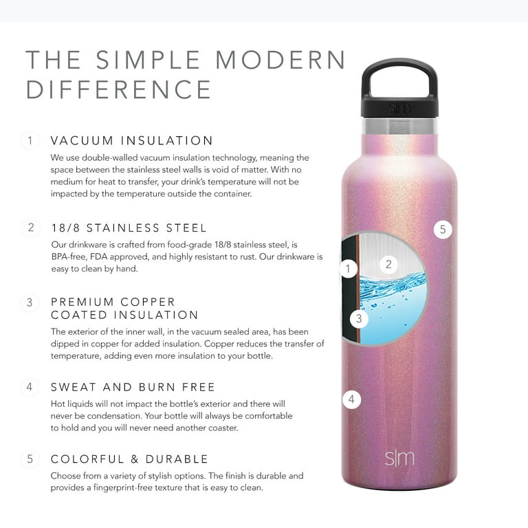 Simple Modern- Ascent Water Bottle, White, 24 oz. – X-Nrg Life