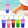 Color Changing Stadium Cup 24 oz,5 Colors of Plastic Cup Variable Color
