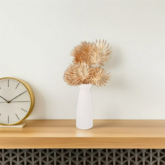 OUNONA 10 Stems Faux Golden Plants Leaves Golden Lifelike Leaf Stems Tropical Foliage Jungle Party Supplies Beach Theme