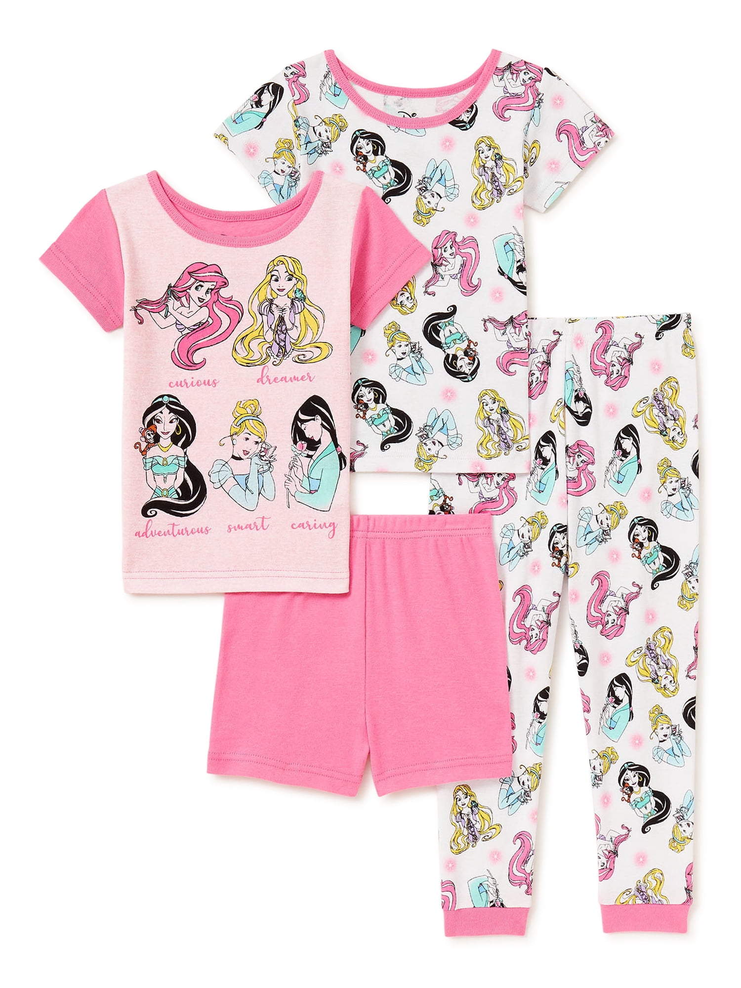 Kids Girls Disney Princess Pyjamas Toddler Shorts Pyjama Short PJ Set 12M-4Y 