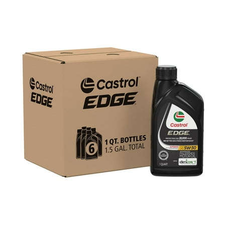 Castrol Edge Advanced Full Synthetic Motor Oil 5W-30, 1 qt (6 Pack)