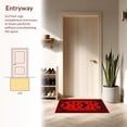 thumbnail image 3 of ODIKA 9'x12' Machine Washable Non-Slip Area Rug, Haunting Monochrome Bat Design High Traffic Rug, Red, 29676, 3 of 7