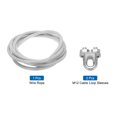 thumbnail image 3 of Uxcell 1/2 Clear Vinyl Coated Wire Rope 10ft Galvanized Steel with 2PCS M12 Loop Sleeves, 3 of 7