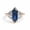 Rose Plated, variant on Hexagon Cut Blue Sapphire & Baguette Cut Aquamarine Engagement Ring, Five Stone Stackable Anniversary Gift, September Birthstone Ring, Art Deco Ring