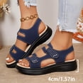 thumbnail image 6 of KEGIRLOM Women Fashionable And Casual Spring And Summer Outer Wear Comfortable Thick-Soled Beach Open-Toe Shoes With Straps Sandals Blue 5.5, 6 of 8