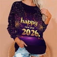 thumbnail image 4 of Mifsaly Christmas Sweatshirt for Women Xmas Cute Print Long Sleeve Crewneck Shirts Loose Merry and Bright Tunic T-Shirts Festival Party Funny Blouse 2025 Holiday Gifts, 4 of 5