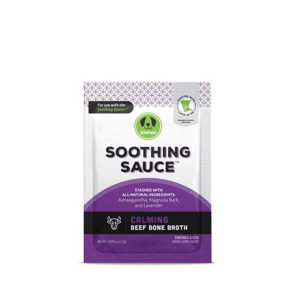 Stashios Soothing Sauce Calming Beef Bone Broth for Dogs Cats, 15