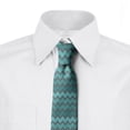 thumbnail image 2 of Chevron Necktie, Zigzags in Shades of Blue, Dress Tie, 3.7", Pale Blue Turquoise Teal, by Ambesonne, 2 of 3