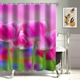 thumbnail image 2 of Purple Rose Butterflies Bathroom Shower Curtains Accessories Set, Delicate Flower Shower Curtain Sets with Non-Slip Rugs,Toilet Lid Cover, Bath Mat and Hooks, Durable Bathroom Shower Curtain Sets, 2 of 6