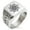 Silver, variant on Stainless Steel Nautical Concentric Compass Geometric Pattern Biker Style Polished Ring