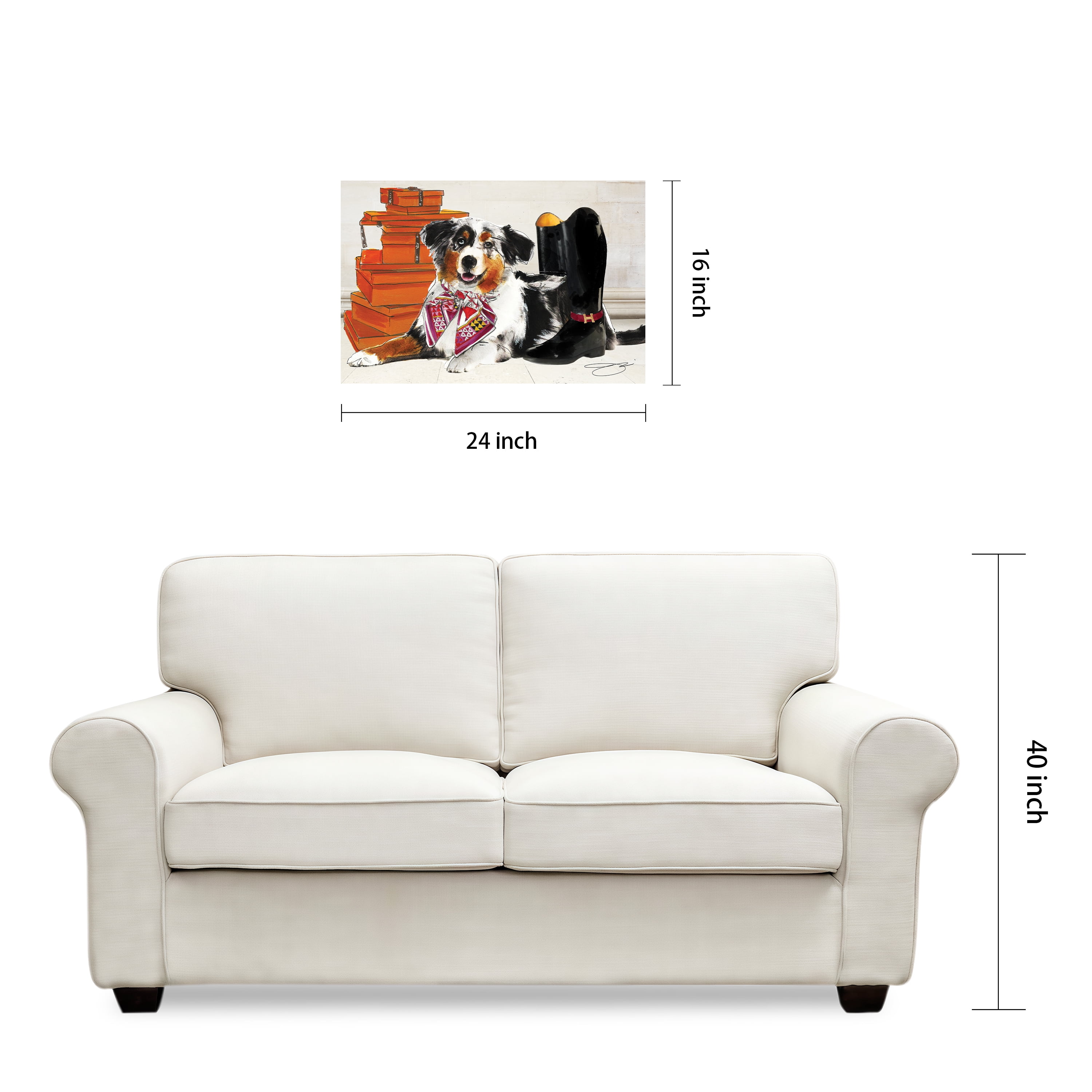 Empire Art Direct Ride in Style Border Collie Frameless Free Floating Tempered Glass Panel Graphic Wall Art, 16" x 24" x 0.2", Ready to Hang