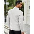 thumbnail image 3 of COOFANDY Men's White Sweater Cable Knitted Sweater Muscle Fitted Sweaters Crew Neck Pullover Knitwear, 3 of 9