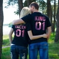 thumbnail image 4 of Colevkie King Queen Couple Tshirt Tee for Men Women Valentine Day Anniversary 1 Piece(Black-1-Queen,XS), 4 of 7