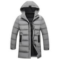 thumbnail image 2 of Mwjwdo Men's Hood Puffy Quilted Jacket Winter Warm Long Puffer Coat Windproof Full Zip Thicken Outerwear with Pockets Gray XXXXXL, 2 of 4