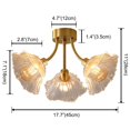 thumbnail image 2 of FSLiving 3 Lights RV Hardwired Glass Wall Light with 12V RV Decorative Light RV Ceiling Light Dome Shape Ceiling Mount, E26 2700K Bulb Included Industrial Semi Flush Mount for RV Camper, Copper, 2 of 7