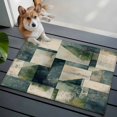 thumbnail image 3 of 2x3 Ft Entryway Area Rug, Sage Green Geometric Kitchen Rug Runner Washable Floor Mat, Vintage Teal Modern Abstract Art Non Slip Indoor Door Mat Throw Carpet for Bathroom Living Room Bedroom, 3 of 8