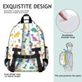 thumbnail image 5 of White Plant Dinosaurs Pattern Cute School Backpack Bag for School with Padded Back and Adjustable Shoulder Straps 15.25"x11.5"x5.25", 5 of 5