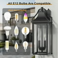 thumbnail image 4 of Lawyettle 18" Large Outdoor Wall Lantern with Dusk to Dawn Sensor, 2-Light Waterproof Black Wall Sconce with Glass for Porch, Garage, Front Door, Patio, 4 of 7