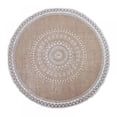thumbnail image 1 of Round Jute Placemats Set of 4 Washable Round Placemats with Fringe for Kitchen Table 15 inch Round Table Mats, 1 of 7