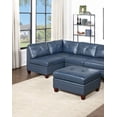 thumbnail image 7 of CoSoTower Contemporary Genuine Leather 1pc Armless Chair Ink Blue Color Tufted Seat Living Room Furniture, 7 of 7