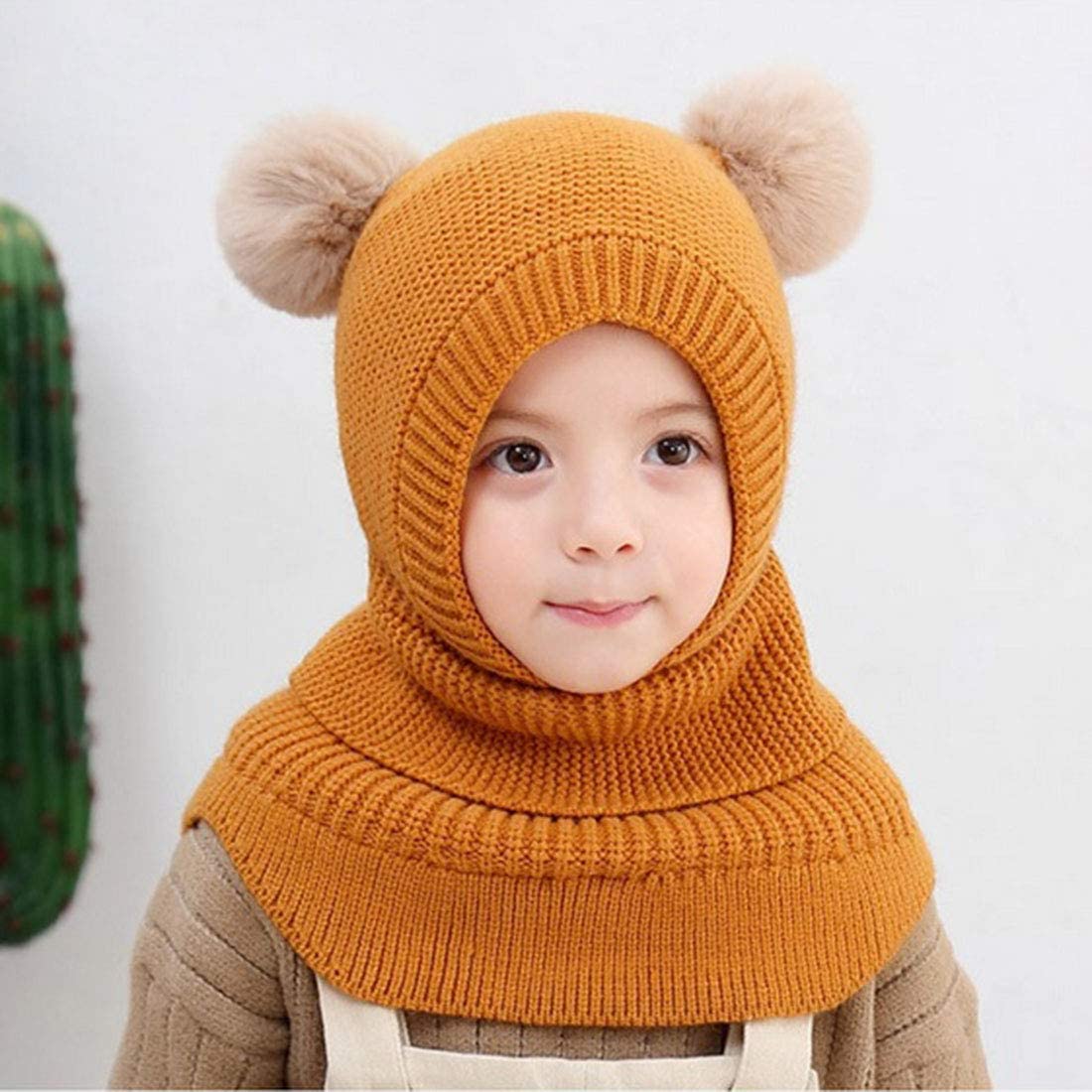 Baby Girl Boy Balaclava Cute Beanie Scarf Winter Warm Ear Warmers