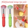 thumbnail image 4 of Pelador de verduras manual Xihbxyly con agarre para los dedos cómodo para pelar patatas zanahorias y pepinos, 4 of 7
