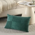 thumbnail image 2 of Fancy Homi Set of 2 Teal Lumbar Boho Decorative Throw Pillow Covers 12x20 inch for Living Room Bedroom Couch Bed, Modern Farmhouse Home Decor, Striped Patchwork Plaid Corduroy Accent Cushion Case, 2 of 6