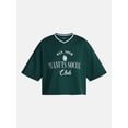 thumbnail image 5 of Peanuts Women's Snoopy French Terry Varsity Graphic Tee with Short Sleeves, Sizes XXS-XXL, 5 of 5