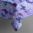 thumbnail image 4 of Purple Butterfly Pattern Rectangle Tablecloth 60"x120",Waterproof Polyester Rectangle Table Cloth, Wipeable Spillproof Polyester Tablecloth for Dining, Camping, Indoor and Outdoor, 4 of 6
