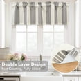 thumbnail image 3 of DriftAway Chris Linen Lined Valance Double Layer Thermal Insulated Room Darkening Blackout Valances 3 Inch Rod Pocket Vertical Striped Kitchen Valance for Bathroom 52 Inch by 14 Inch Gray, 3 of 8