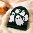 thumbnail image 6 of Voska Funny Halloween Pumpkin Skull Jacquard Knitted Pullover Hat Warm Woolen Festival Beanie for Autumn and Winter D One Size, 6 of 7