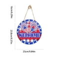thumbnail image 3 of CuiLiyq 4th of July Wooden Welcome Door Hanger, Patriotic Memorial Day USA 250th Anniversary Sign for Front Porch Wall Entryway Home Decor, 3 of 6