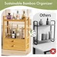 thumbnail image 6 of BathWay Bamboo Bathroom Countertop Organizer, 2-Tier Makeup Organizer with 2 Drawers, Vanity Organizer Storage Coffee Matcha Station, Compact Shelf for Bathroom Kitchen Office, Black, 6 of 8