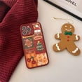 thumbnail image 2 of Funda navideña compatible con iPhone 12, diseño de hombrecito de jengibre rojo con árbol de Navidad, ideal para mujeres y niñas., 2 of 6
