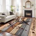 thumbnail image 2 of Texas Star Vintage Area Rugs 5'x7', Washable Small Throw Rugs for Laundry Room Playroom, Berry Grey Blue Brown Wooden Indoor Outdoor Rug Non-Slip Low Pile Carpet Runner Reversible Floor Mats, 2 of 8