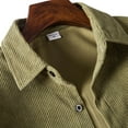 thumbnail image 4 of Lroveb Men's Casual Solid Corduroy Shirt Long Sleeve Pocket Turn-Down Collar Top Mens Top, 4 of 7