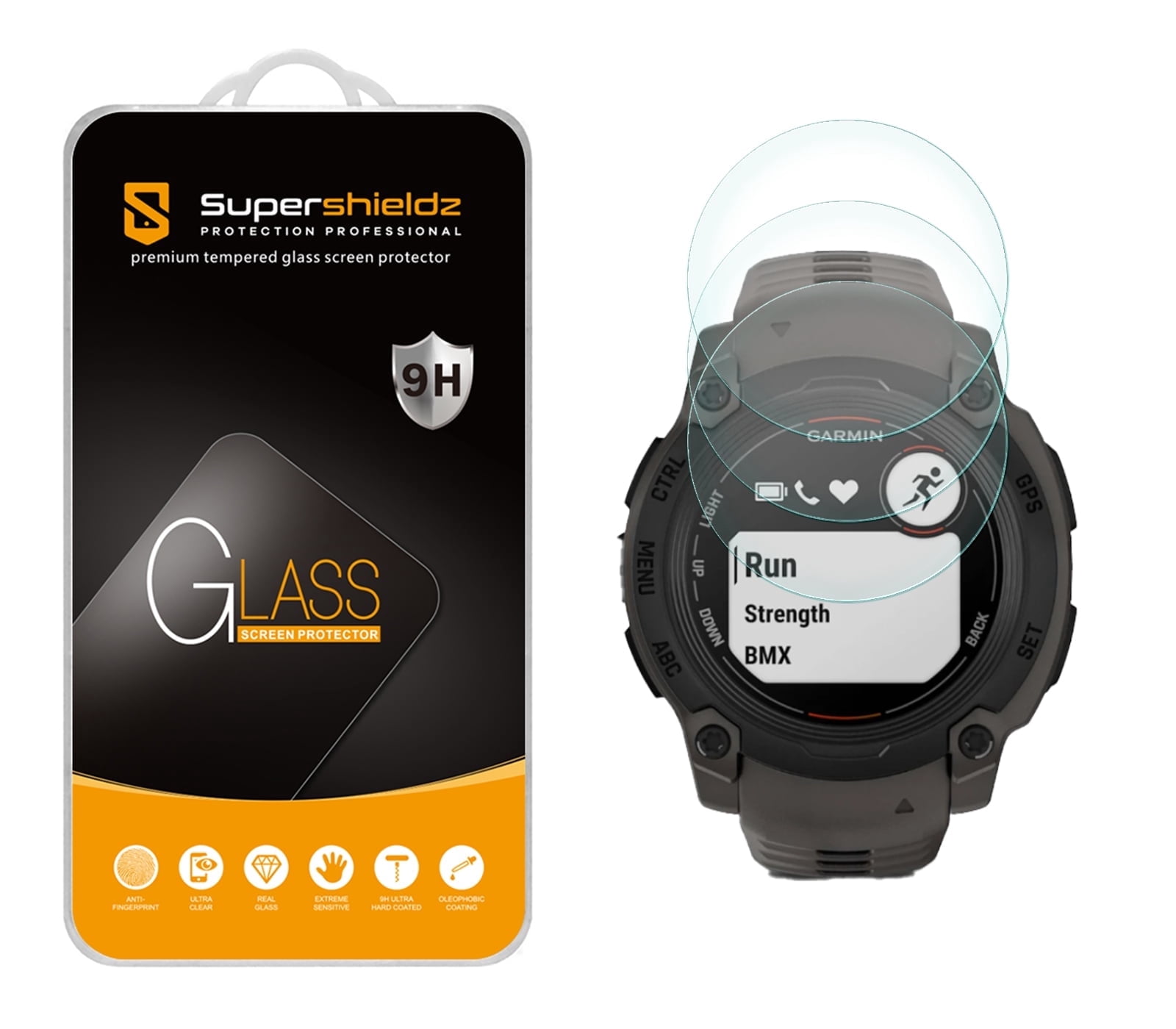 IDaPro 4 Pièces Protection Écran Verre Trempé Garmin Forerunner 165 / 165 Music - Dureté 9H