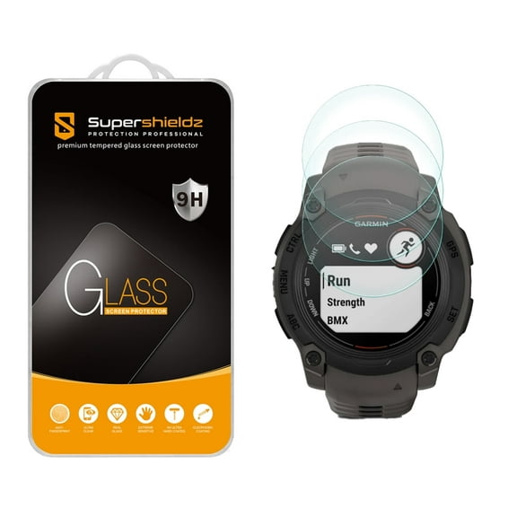 (3 Pack) Supershieldz Designed for Garmin Instinct E (40mm) Tempered Glass Screen Protector, Anti Scratch, Bubble Free