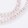 thumbnail image 3 of 1 Strand Electroplate Glass Beads Strands AB Color Plated Faceted Rondelle Pearl Pink 3x2mm Hole: 0.5mm about 135~140pcs/strand 32~34cm, 3 of 3