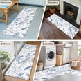 thumbnail image 6 of 2x6 Kitchen Runner Rug, White Blue Spring Floral Non-Skid Rubber Backing Large Rectangle Rugs - Living Room Bedroom Home Office, Summer Birds Botanical Indoor Floor Mat Carpets Washable Rug, 6 of 9