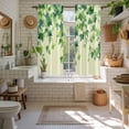 thumbnail image 4 of Country Leaves Kitchen Curtains 63 Inch Length, Green Leaf Branches Vine Botanical Rustic Tiers Curtains for Living Room Berdoom Bathroom, Light Filtering Drapes Window Treatment 2 Panels 42"Wx63"L, 4 of 8